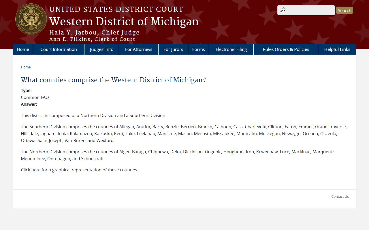 Ottawa County Clerk of Court western district county list court records