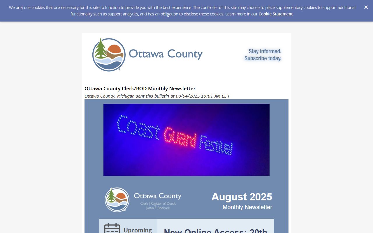 2025 Ottawa County MiCOURT access update for Ottawa County court records
