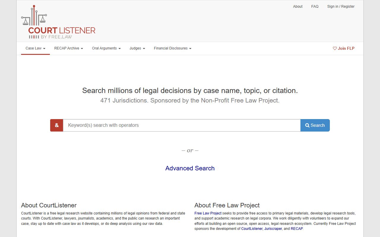 CourtListener legal research for Ottawa County court records